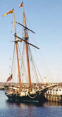 the "Pride of Baltimore II" portaying the "Amistad" in the 1997 movie
