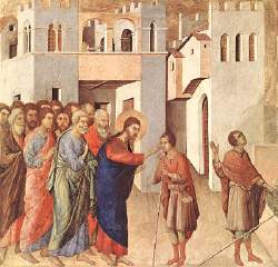 "Healing of the Blind Man," by Duccio di Buoninsegna, 1308-11