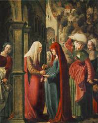 "Meeting of Mary and Elizabeth" by Marx Reichlich (1460-1520)