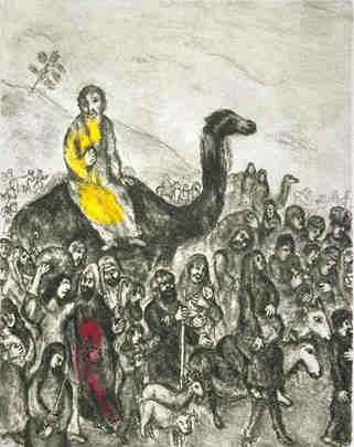 Jacob's Departure for Egypt, by Marc Chagall, 1950