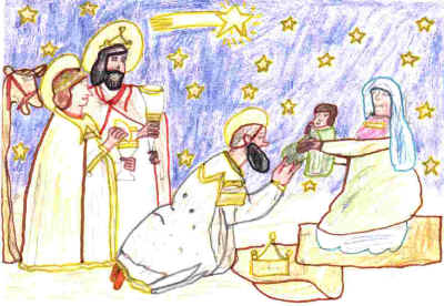 Italian child's (age 9 or 10) picture of the Magi