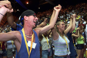 worship scene from National Youth Conference