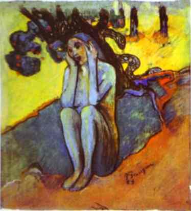 Paul Gauguin. Eve. Don't Listen to the Liar. 1889. Watecolor and paste. Marion Koogler McNay Art Museum, San Antonio, TX, USA.